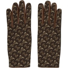 Burberry Brown Monogram Classic Gloves Medium Size 8.5 Brand New