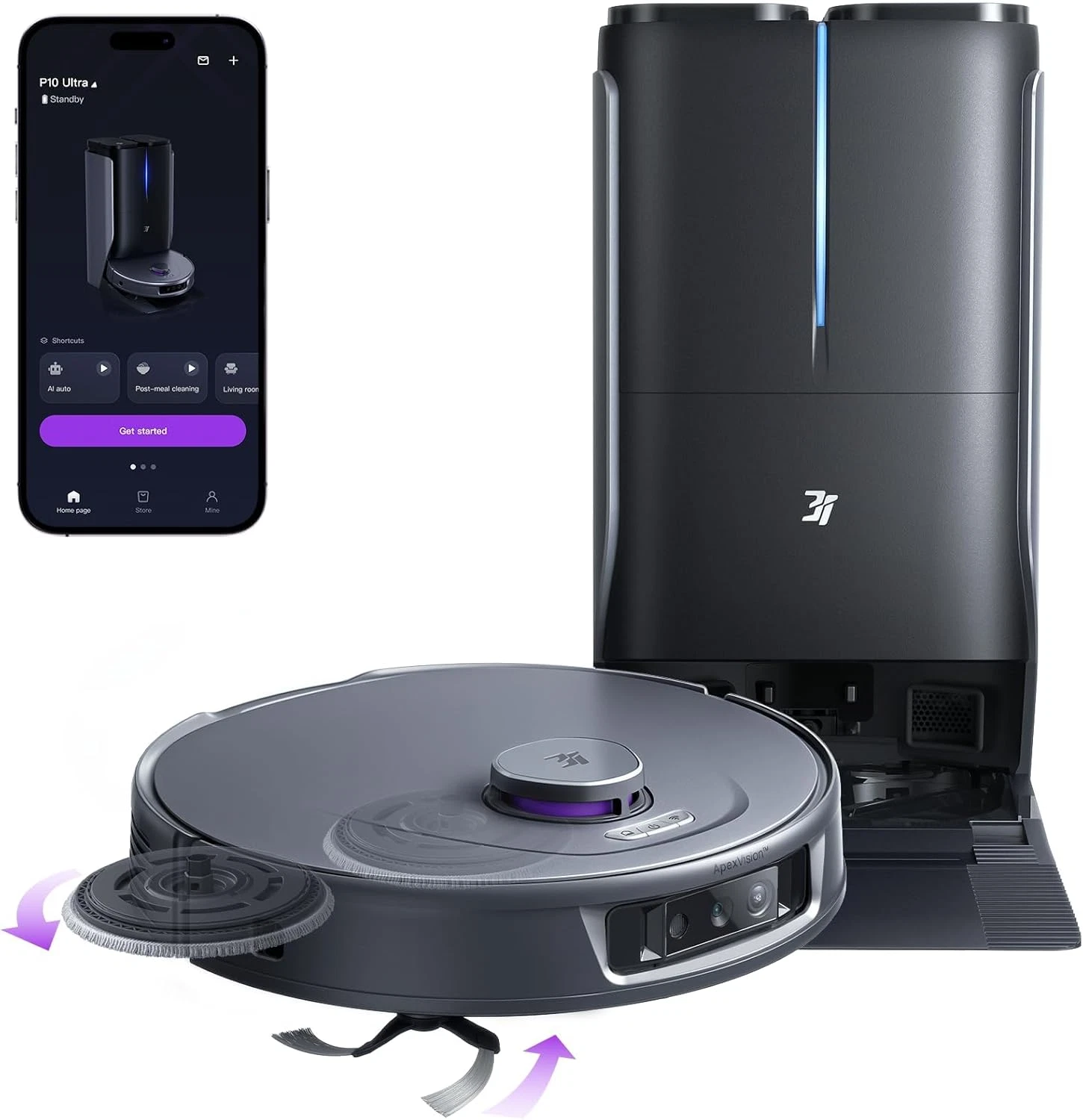 P10 Ultra Robot Vacuum & Mop, 18K Pa Suction, Self-Emptying, Lidar Navigation
