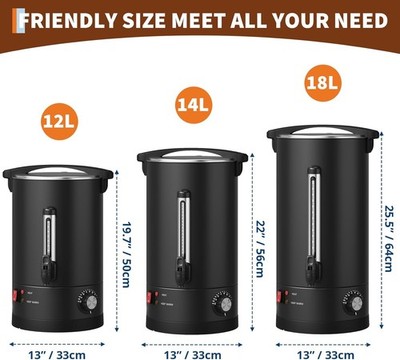 12/14/18L Coffee Urn Commercial Electric Stainless Steel Coffee Maker