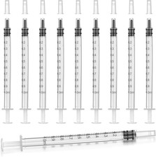 12pack 1ml Syringes Without Needle Plastic for Liquid, Measuring, Ink Refilling,