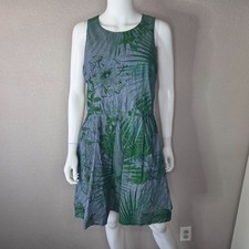 Gap Sleeveless Tank Dress Tropical Leaf Print Size 6 with Side Pockets Cotton