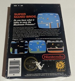 Super Mario Bros Tested/5 Screw/Hangtab (Nintendo NES) Complete in Box CIB