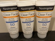 3x Neutrogena Clear Face Oil-Free SPF50 Sunsc...