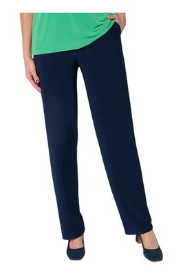 Susan Graver Women's LK Luxe Pull-On Pants w/ Pocket Navy