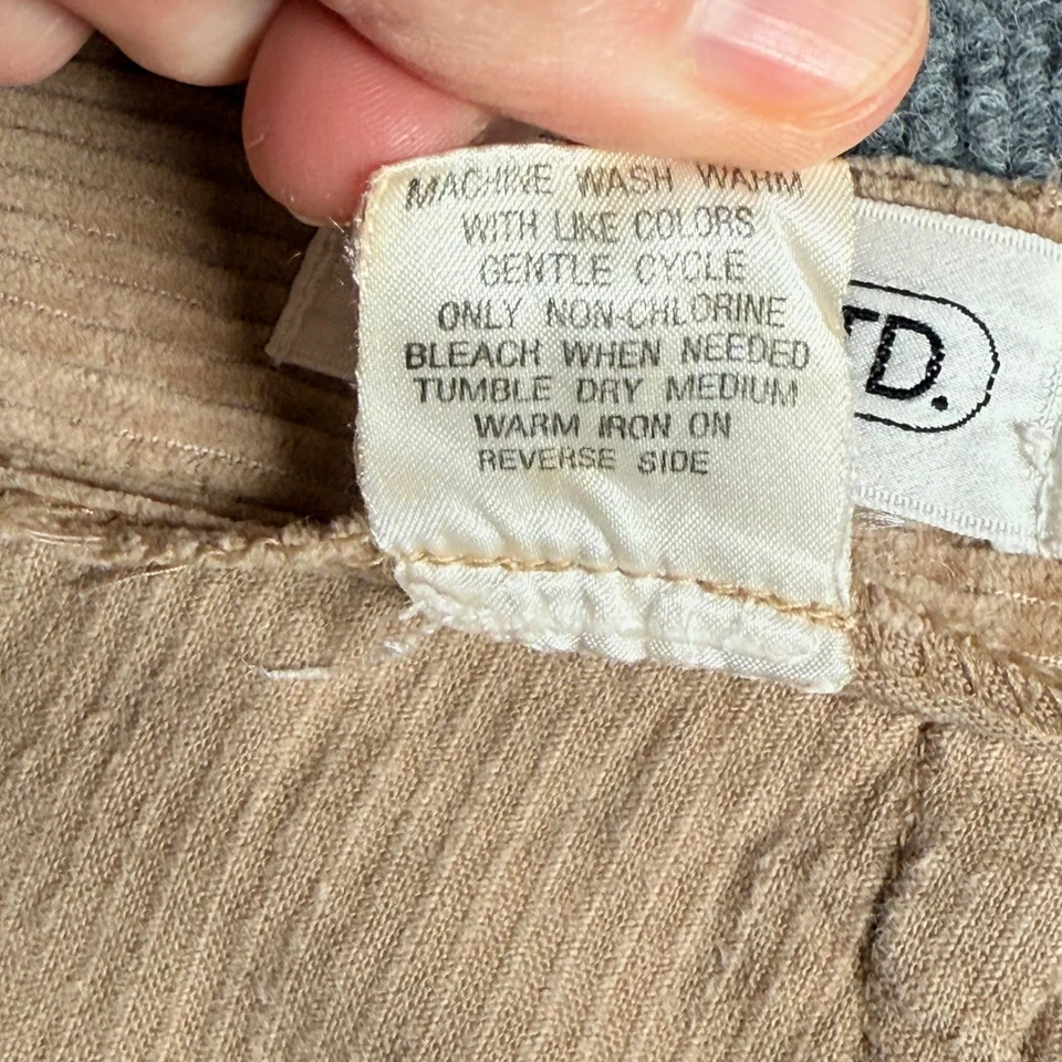 Falda midi vintage Y2K años 90 caqui pana talla 18 plisada otoño ropa de trabajo neutra Foto 4 de 4