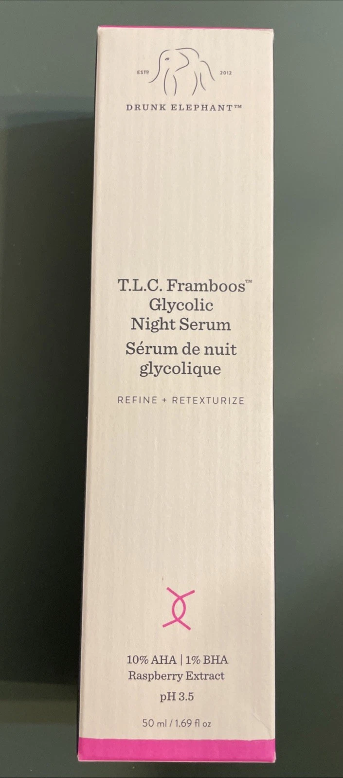 Drunk Elephant T.L.C. Framboos Glycolic Night Serum 1.69 fl oz New Sealed