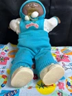 Vtg 1982 Cabbage Patch Kid Doll Coleco Black African American Baby Boy w/Overall