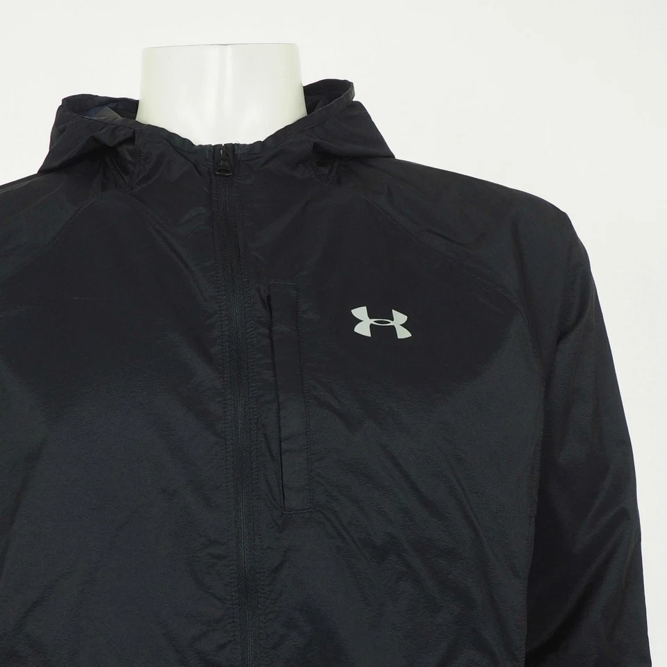 Nueva Chaqueta Under Armour Run Storm Para Hombres Grande Negra UA Correr Sudadera con Capucha Cremallera Completa Foto 2 de 4