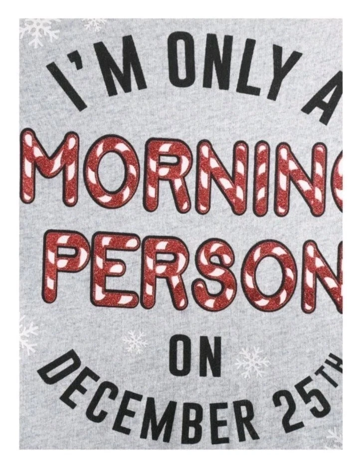 NWT Wound Up Junior Girls "Only A Morning Person On December 25" Christmas Tee - Image 3 of 3