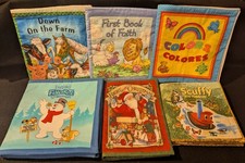 Lot of Six Soft Cloth, Washable Books for Baby, Children, Boys, Girls, Kids EUC