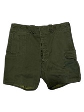 Vintage 1974 Belgian Seyntex Cargo Military Shorts, High waist, Button Fly