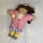 Cabbage Patch Kids 1986 Baby Doll Brown Curly Hair Brown Eyes Girl Outfit 6-327D