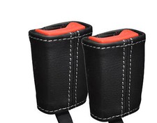 GREY STITCHING FITS AUDI A4 B6 2000-2004 2X FRONT SEAT BELT STALK LEATHER COVERS