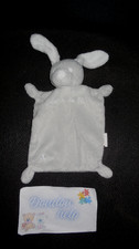 464/ doudou plat lapin gris blanc GRAIN DE BLE