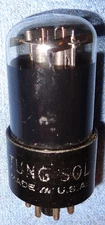 1 Tung-Sol 6SN7GT Vacuum Tube - RARE 1940's Round Plate Oval Mica Twin Triode