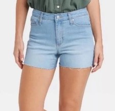 WOMEN'S High Rise Midi Jean Shorts- Light wash - Universal Thread Sz 18