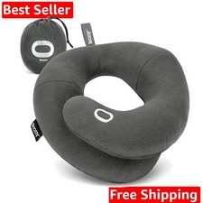 Travel Neck Pillow for Airplane   Patented Double Support for Head, Neck, and...
