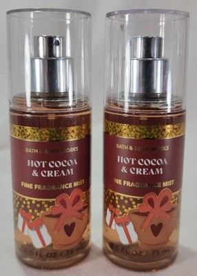 Bath Body Works HOT COCOA & CREAM Fine Fragrance Mist 2.5 oz Travel Lot of 2