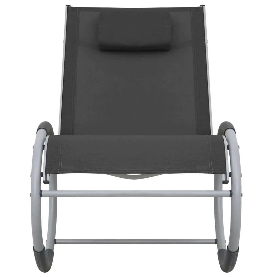 Rocking Chair Black and Grey Aluminum, Textilene, Iron Standard - Image 2 of 4