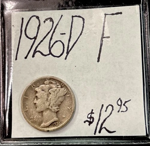 1926-D Mercury Silver Dime (F) Fine Condition! ENN Coins