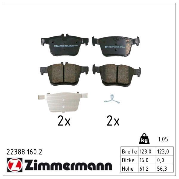 Zimmermann BremsbelÄGe Bremsbelagsatz Hinten Seat Ateca Audi Q2 Skoda Karoq VW-image