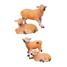 Double Calf Figurine Ox Sculpture Resin Statue Tabletop Crafts Home Decor