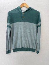 Cat  Jack Boys Green Hooded Striped Henley Sweater Size XL 14