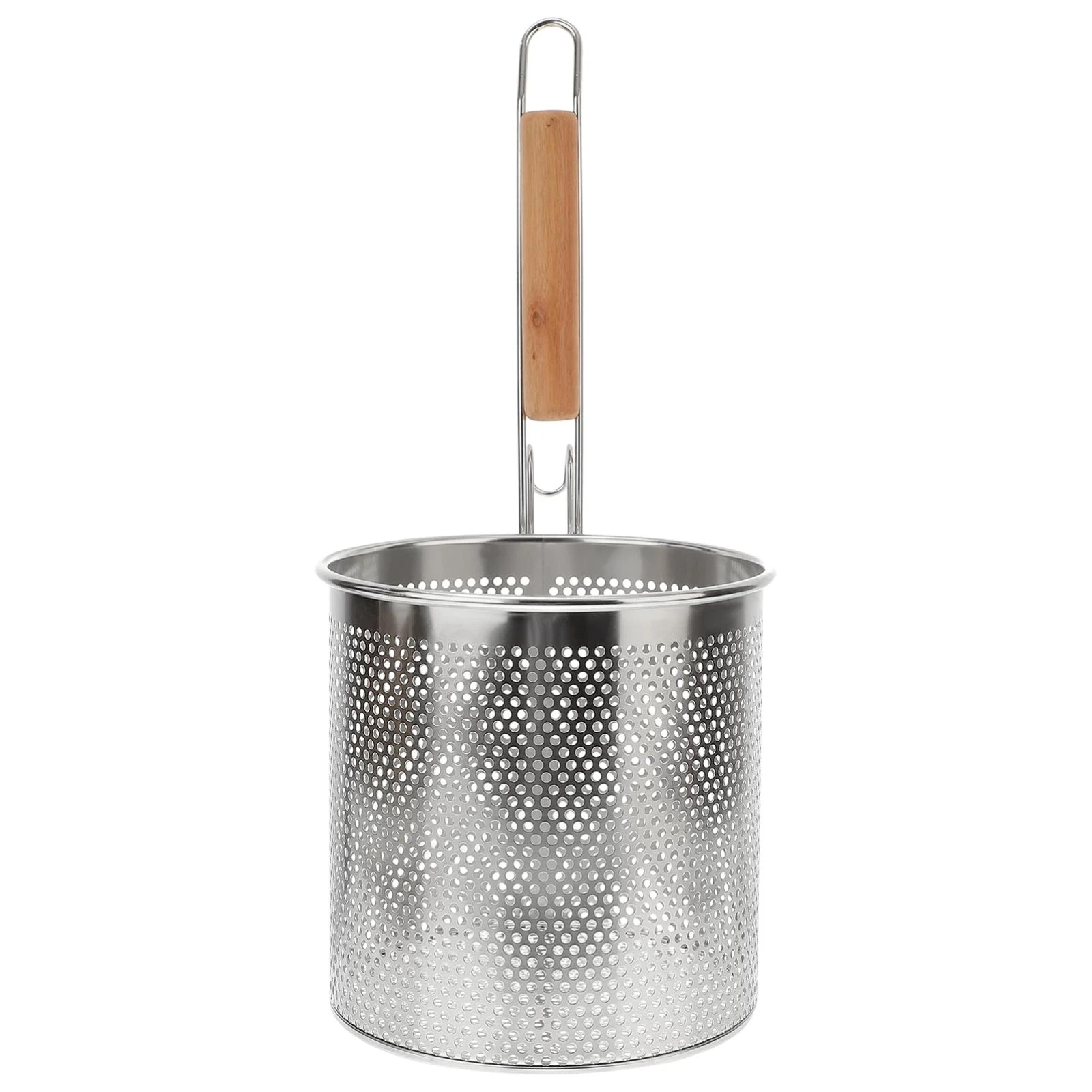 Wooden Handle Pasta Strainer Scoop 15.94 Inch Colander for Hot Pot Noodles Ve...