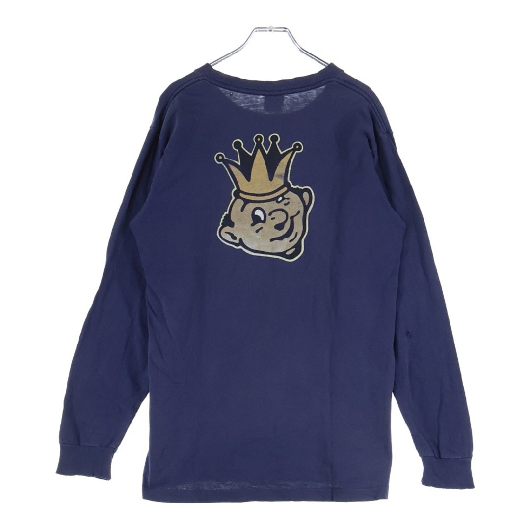 STUSSY 80S VINTAGE Black Tag Crown Double sided Print Long Sleeve T-shirt  Navy