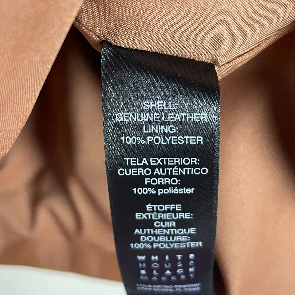 White House Black Market Genuine Leather Cutout Top Western Cowgirl Chic - Image 3 of 4