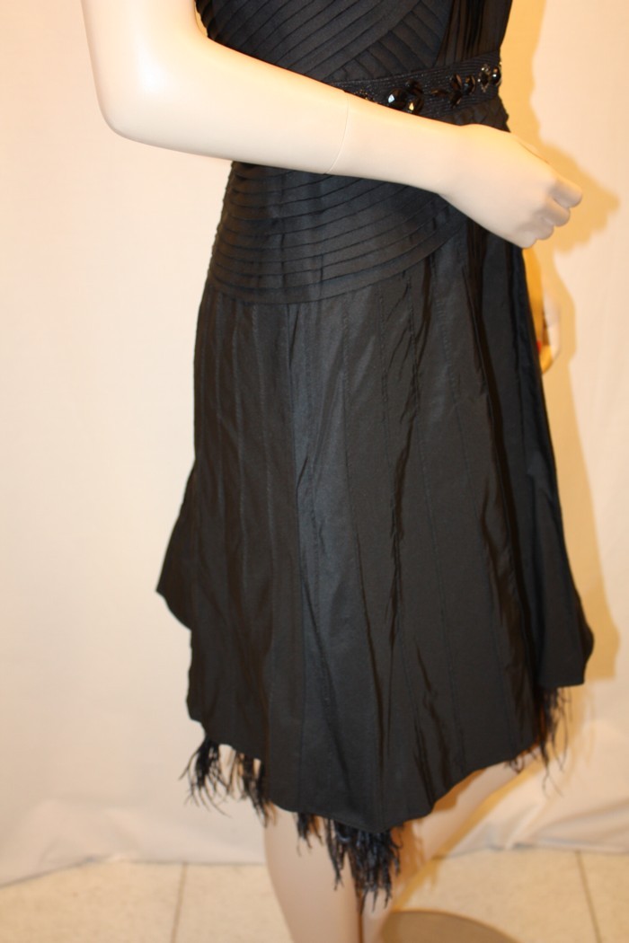 bcbg black feather dress PS24209 Black