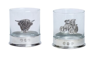 Traktor Rinder Whisky Gläser - 12oz, sehr hochwertiges Zinngeschirr 