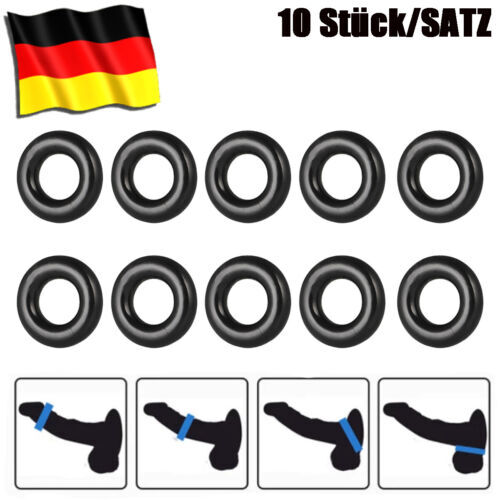 10 Stück Penisringe Set Silikon Cockring Ballstretcher Sexspielzeug für Männer - Bild 1 von 12