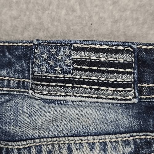 Miss Me Los Angeles DAMEN MITTELHOHER BUND SIGNATUR STIEFEL GRÖSSE 25 JEANS INNENNAHT 28" Y2K - Bild 8 von 14