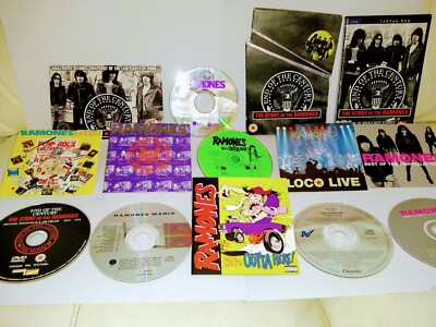 Ramones We're Outta Here! CD Bundle Loco Live! /Mania/ Debut LP/Leave Home/ Punk