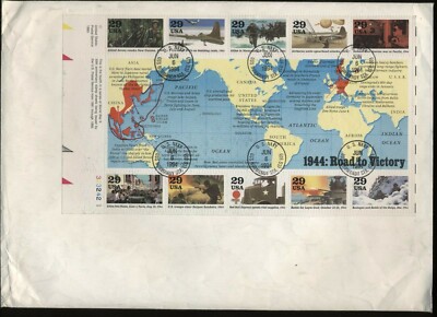 USA 1994 Der Zweite Weltkrieg BF34 auf Umschlag FDC N2582