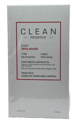 Clean Reserve Terra Woods Eau De Parfum Spray 3.4 oz 100 ml NEW