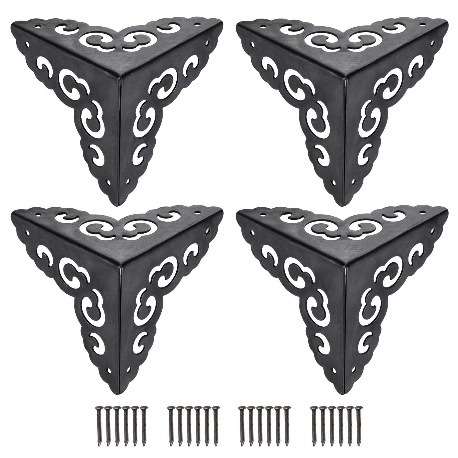 4 Stück Metallbox Eckenschutz Box Kantenschutz Schwarz 50x50x50mm