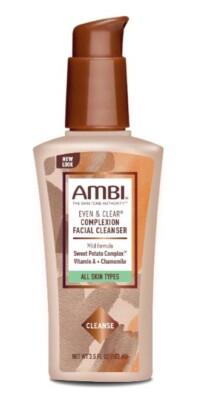 AMBI Even & Clear Complexion Facial Cleanser: Vit A + Chamomile 3.5oz Brightens
