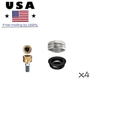 4Pcs US Dental Locator Abutment Retention Caps Metal cap & black Inserts Set