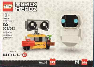 LEGO BRICKHEADZ: Eve & Wall-E #40619 - 155 Pieces Set - 2023 Brand New & Sealed!