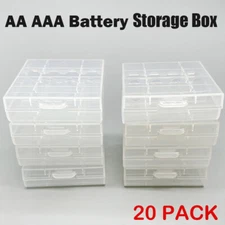 20PC Clear Hard Plastic Case Holder Storage Box For Rechargeable AA AAA Battery