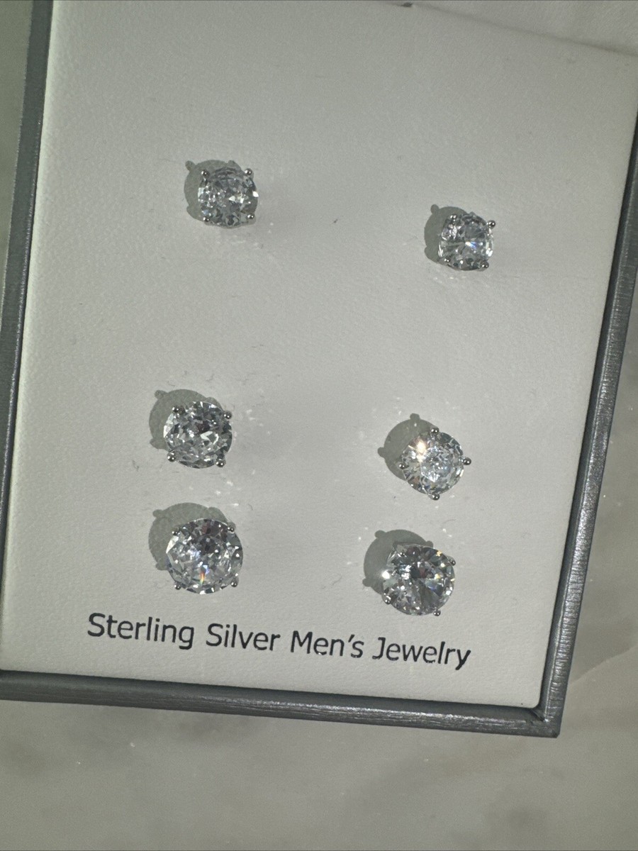 Blac Label Heritage Sterling Silver Men’s Earring Pairs