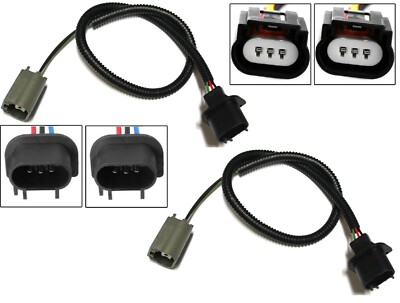 Extension Wire Ceramic 9008 H13 Two Harness Head Light Halogen Female Socket Fit