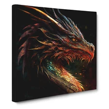 Dragon Digital Art Canvas Wall Art Print Framed Picture Home Decor Living Room