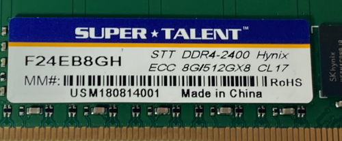 32GB 4x8GB Server Ram PC4-19200 DDR4 2400 DIMM Unbuffered 288Pin ECC F24EB8GH - Picture 2 of 3