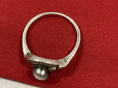NVC 8 925 Signed Sterling Silver Pearl Cubic Zirconia Cocktail