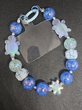 Handcrafted Turtle 15mm Bead Key Or Cell Phone Bracelet Chain