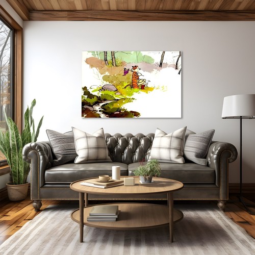 Calvin und Hobbes Leinwand Wandbild Kunstdruck - Kinder Cartoon gerahmt Wandbehang - Bild 5 von 11