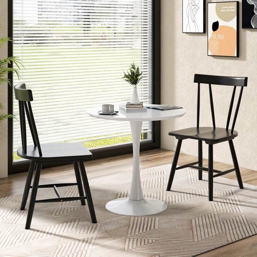 Windsor Kitchen Dining Side Chair Armless Chairs With Solid Rubber Wood Frame - Picture 5 of 9